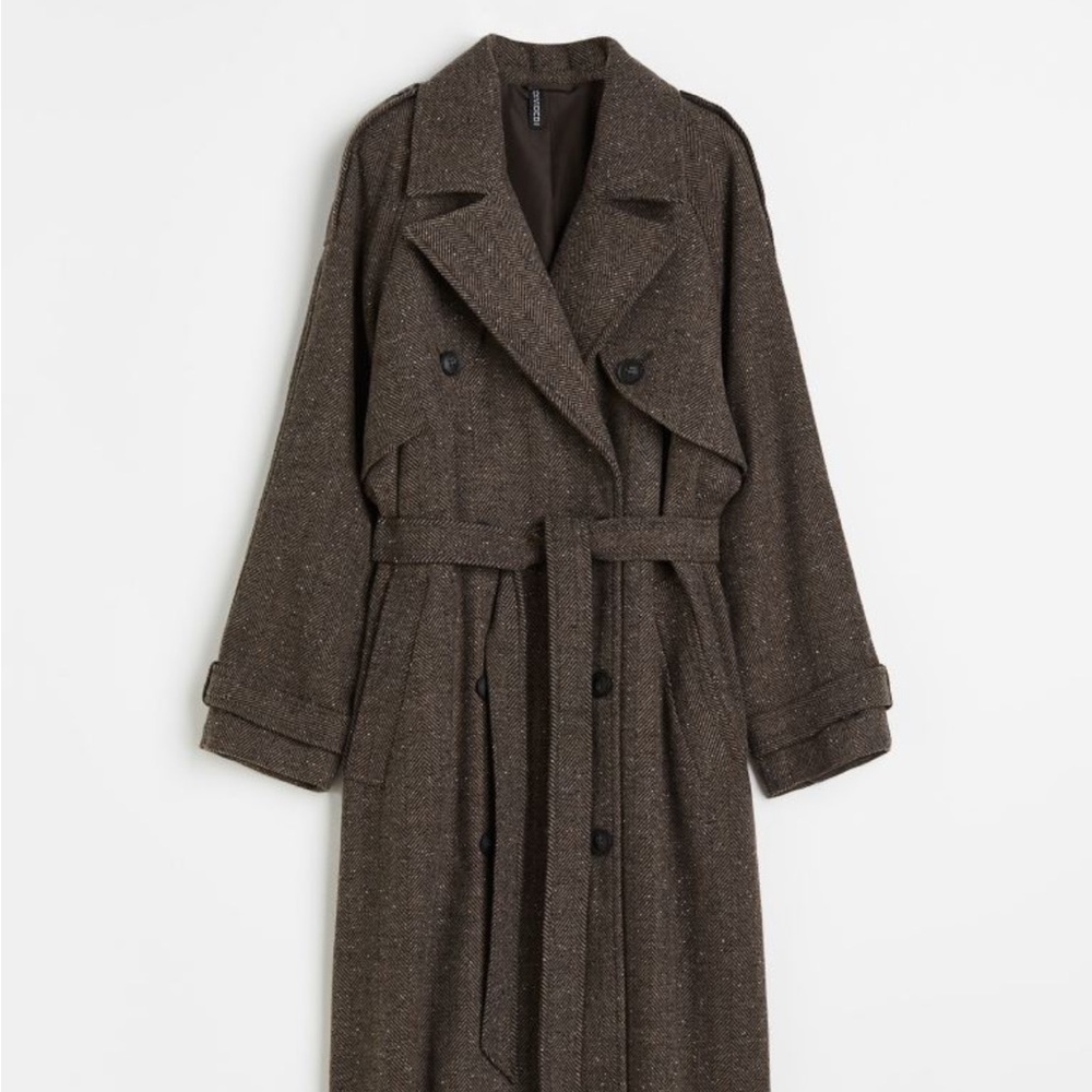 H&M Wool Herringbone Trench Coat SOLD OUT
